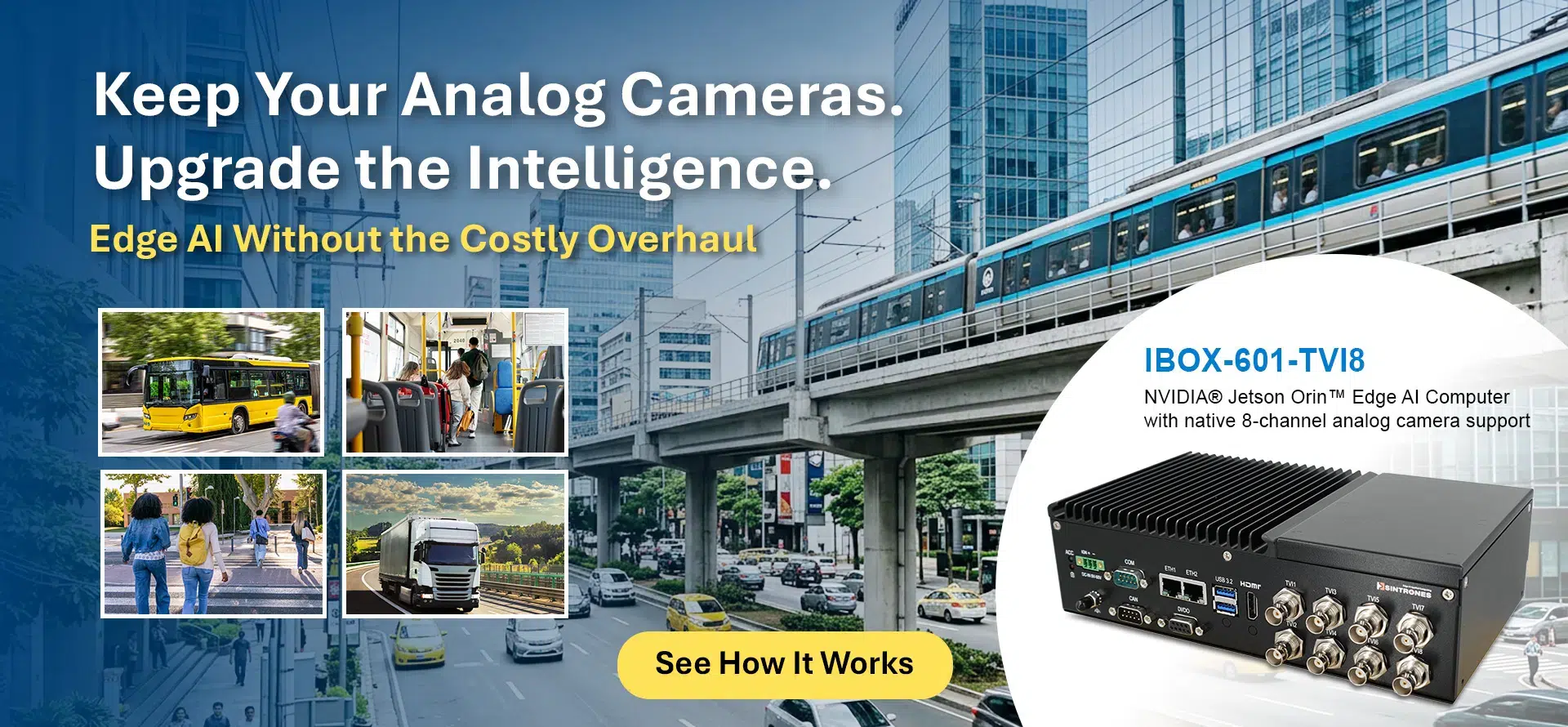 IBOX-601-TVI8 Edge AI computer for existing TVI AHD analog camera systems